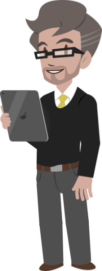 financial adviser with an Ipad