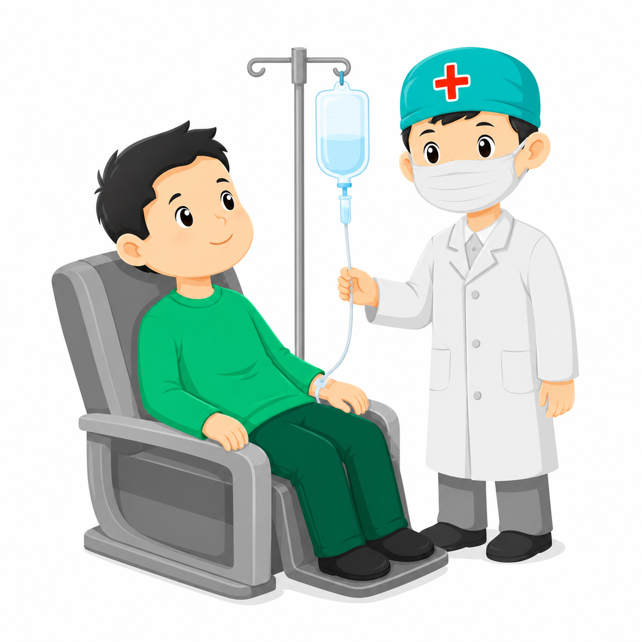 critical illness insurance foreigners japan Patient receiving medical treatment from a doctor, representing critical illness insurance for foreigners living in Japan.
