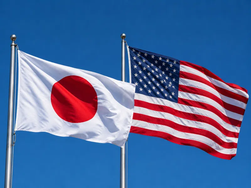American and Japanese flags representing cross-border financial planning
